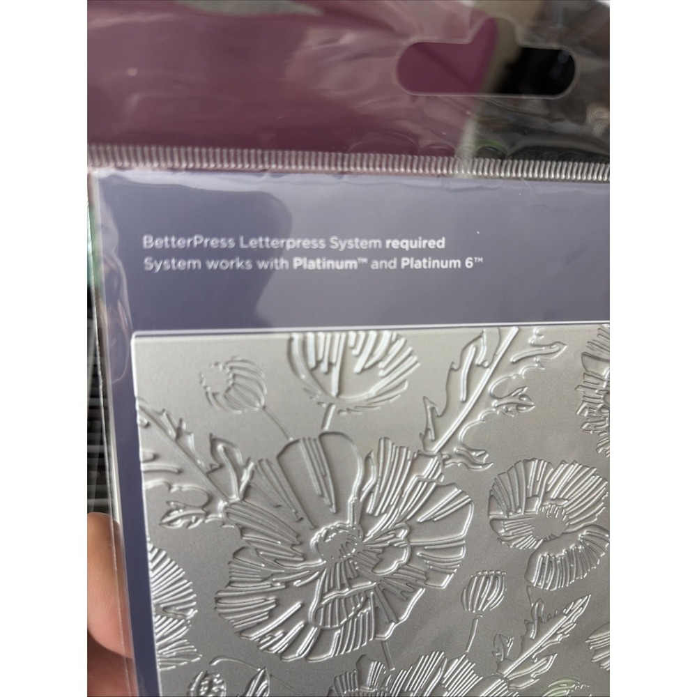 Spellbinders BetterPress Press Plates Poppy Background, BP-217 Yana Smakula New - Picture 8 of 10
